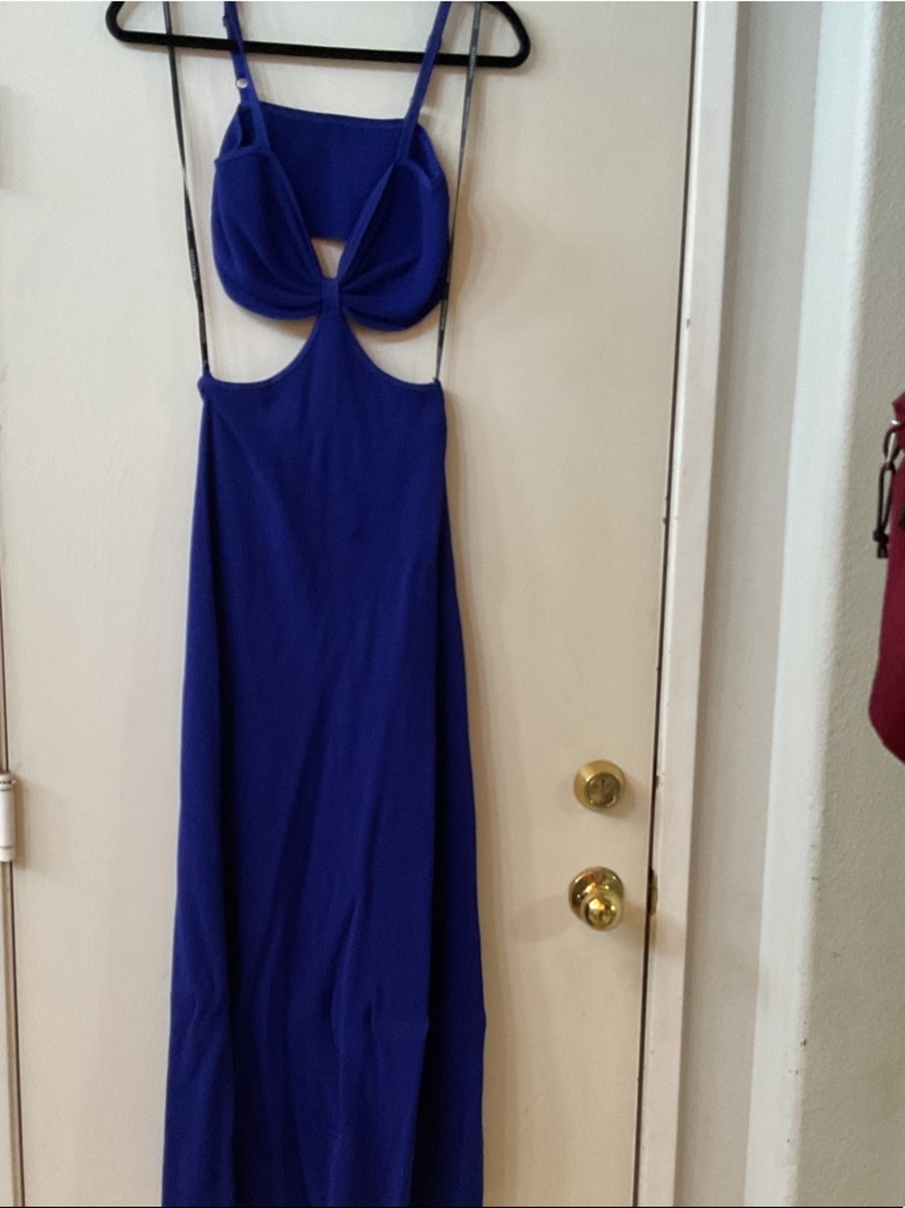 Marciano Cobalt Blue Backless Cutout Maxi Dress